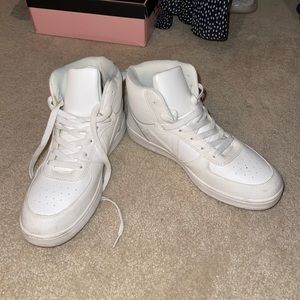 Women’s White High Top Sneakers- US 8